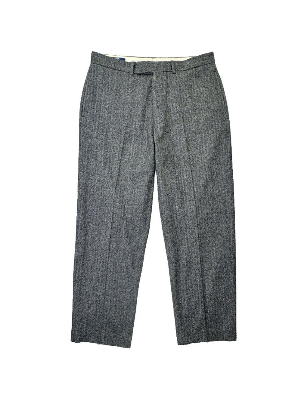 VTG Polo Ralph Lauren Tweed Pleated Trousers Men’s 34x30 Gray Wool Herringbone